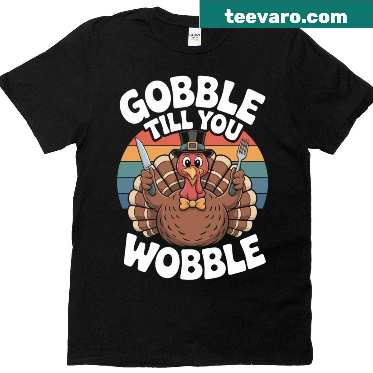 Funny Thanksgiving T-shirt with humorous turkey-themed text — on a men's t-shirt
