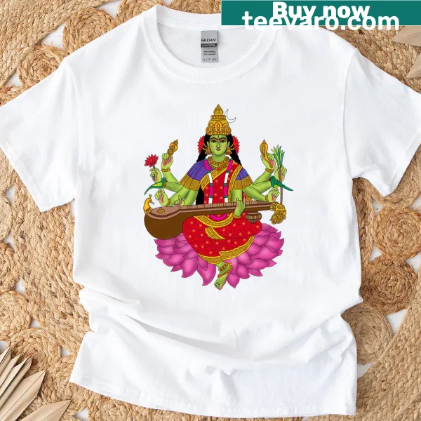 Illustration of Goddess Matangi on a spiritual t-shirt