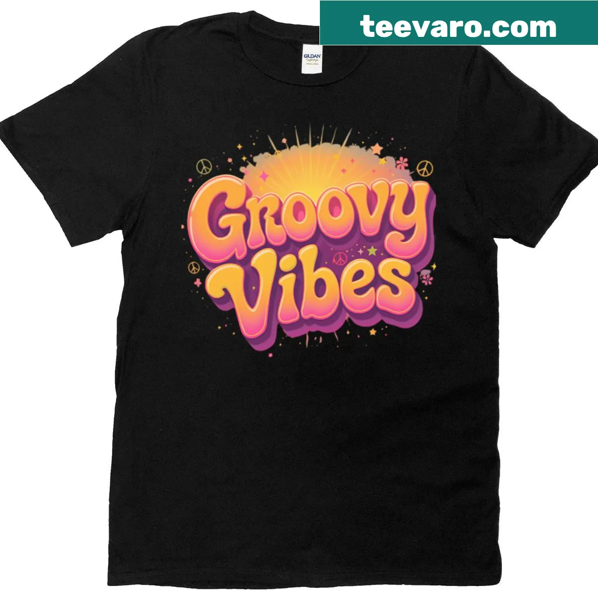 Retro 1960s typography design on a t-shirt — on a men's t-shirt