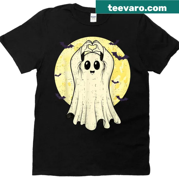 Halloween t-shirt with Boo and heart graphic