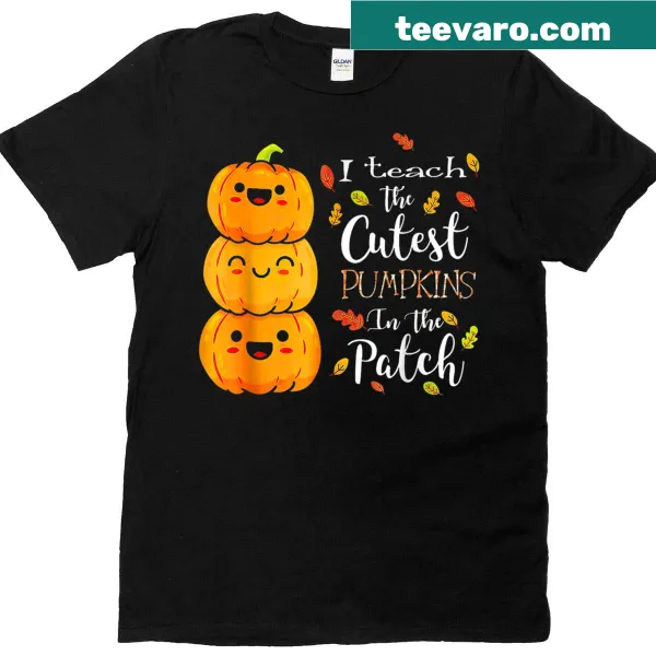 Cute Halloween teacher t-shirt with pumpkin theme