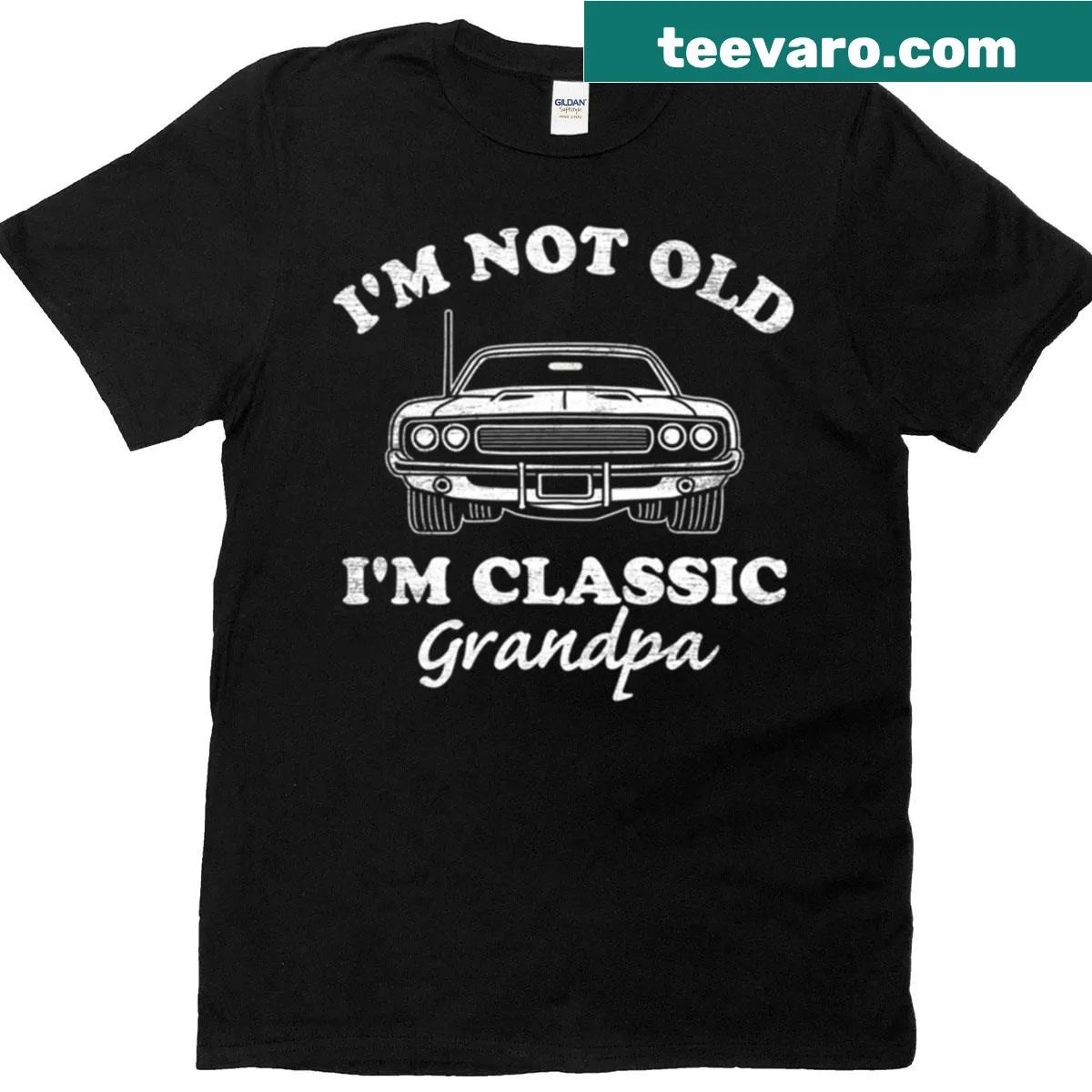 T-shirt with text 'I'm Not Old, I'm Grandpa' celebrating grandparenthood — on a men's t-shirt