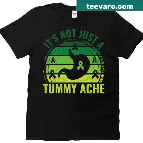 Gastroparesis awareness T-shirt with a statement about tummy aches