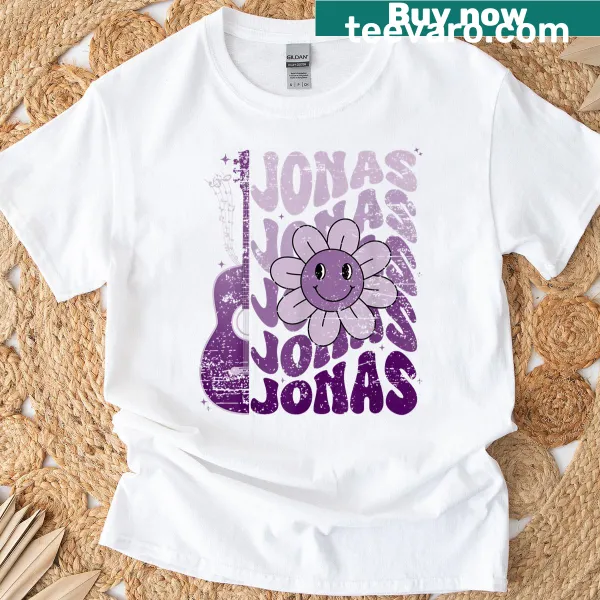 Retro I Love Jonas T-shirt with groovy 80s lettering