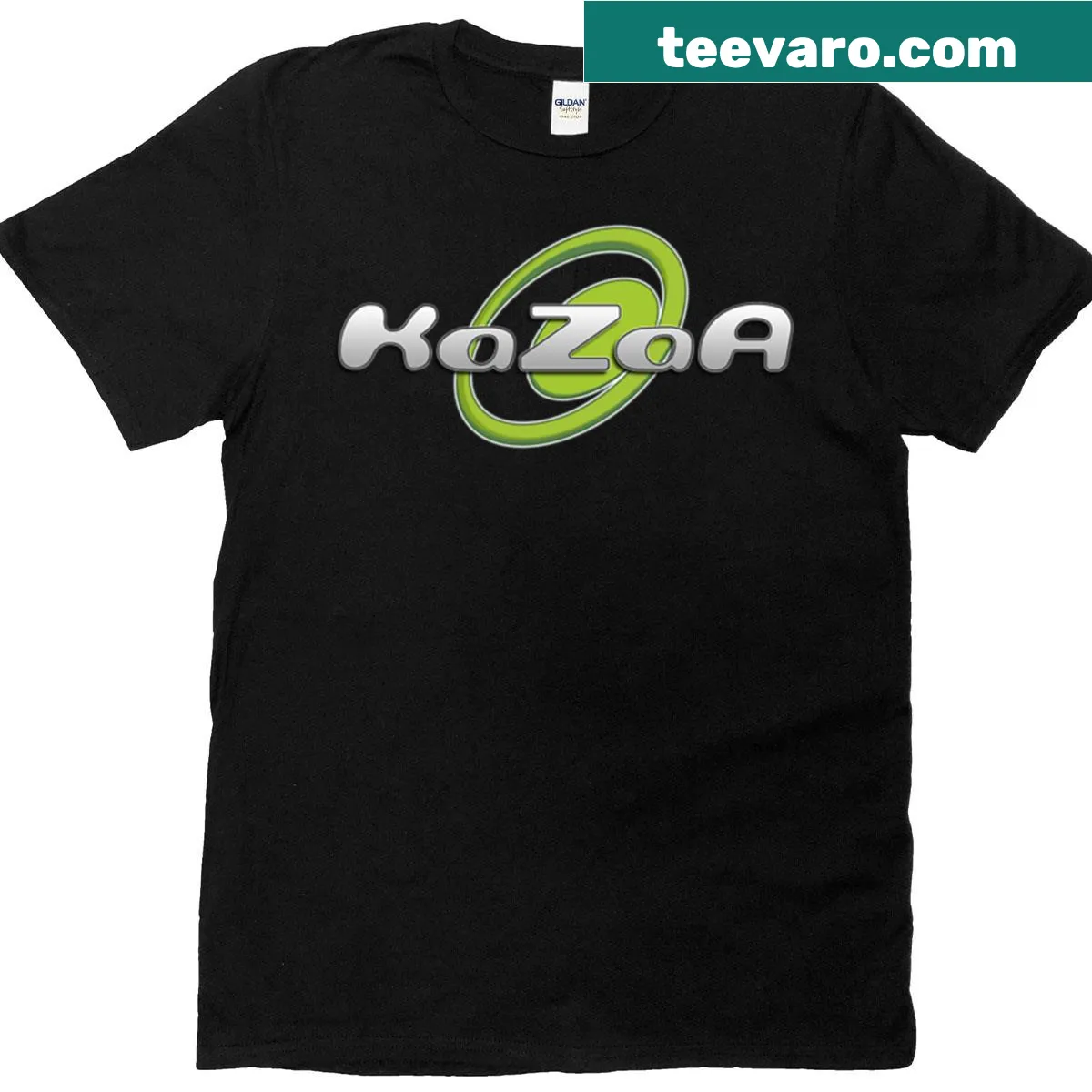 Retro internet-themed t-shirt featuring the Kazaa logo. — on a men's t-shirt