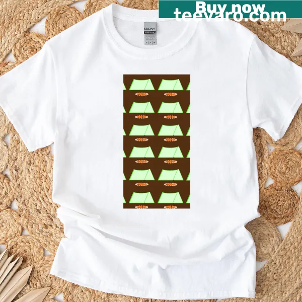 Illustrated camping design with chocolate and green tent