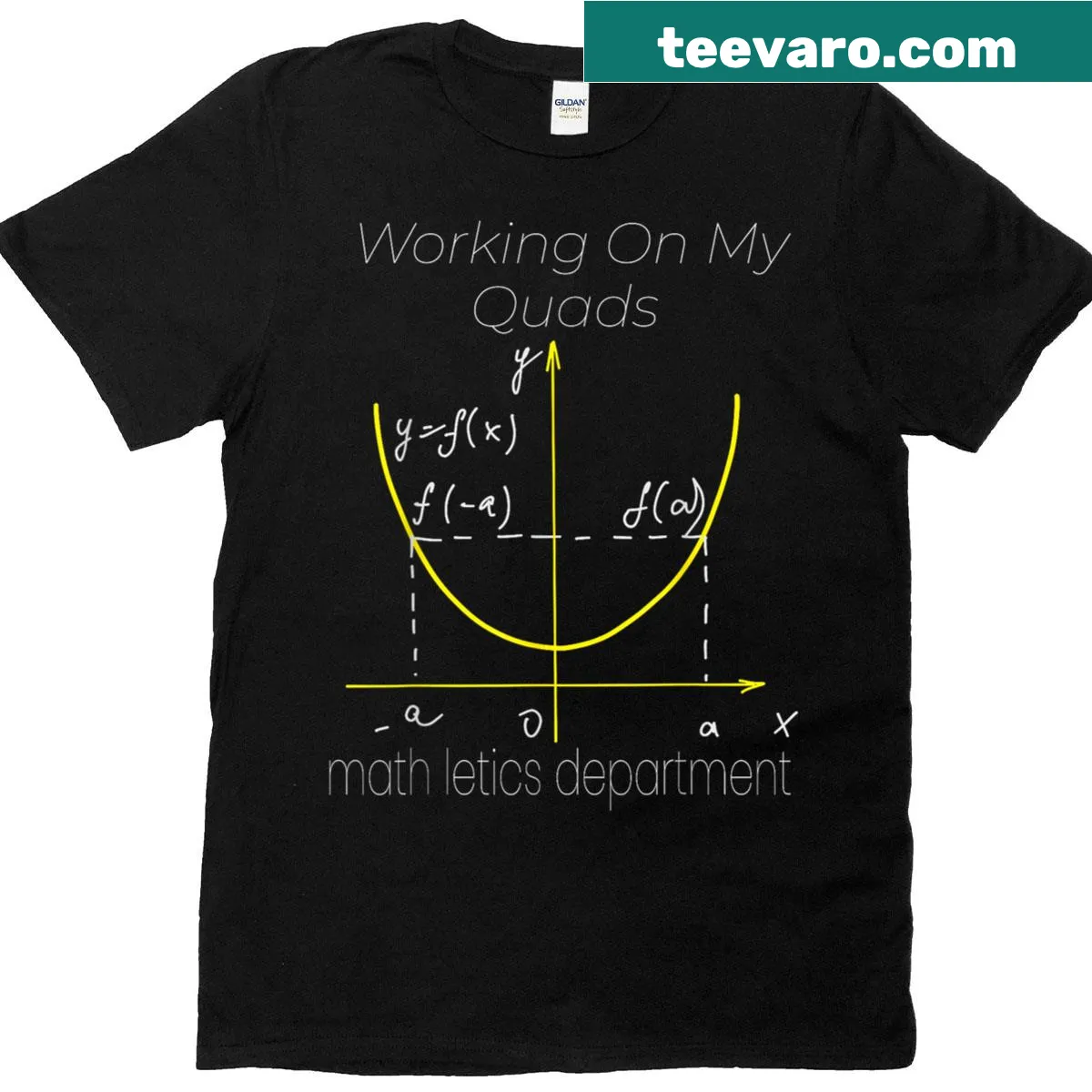 Funny math teacher shirt with exercise pun — on a men's t-shirt