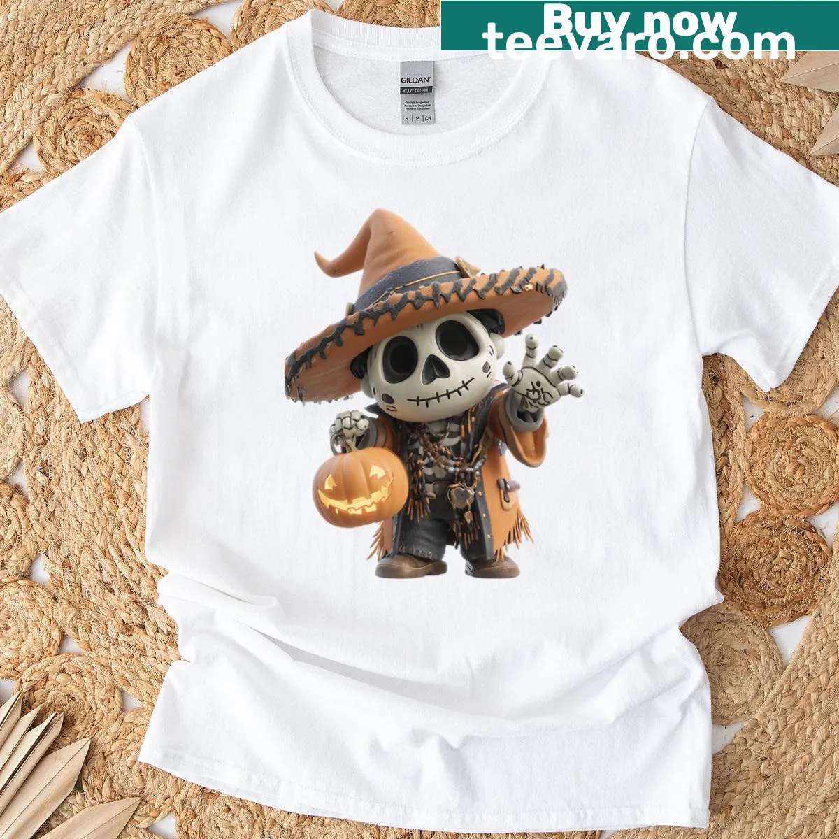 Cartoon monster truck crushing pumpkins on a kids t-shirt — on a men's t-shirt