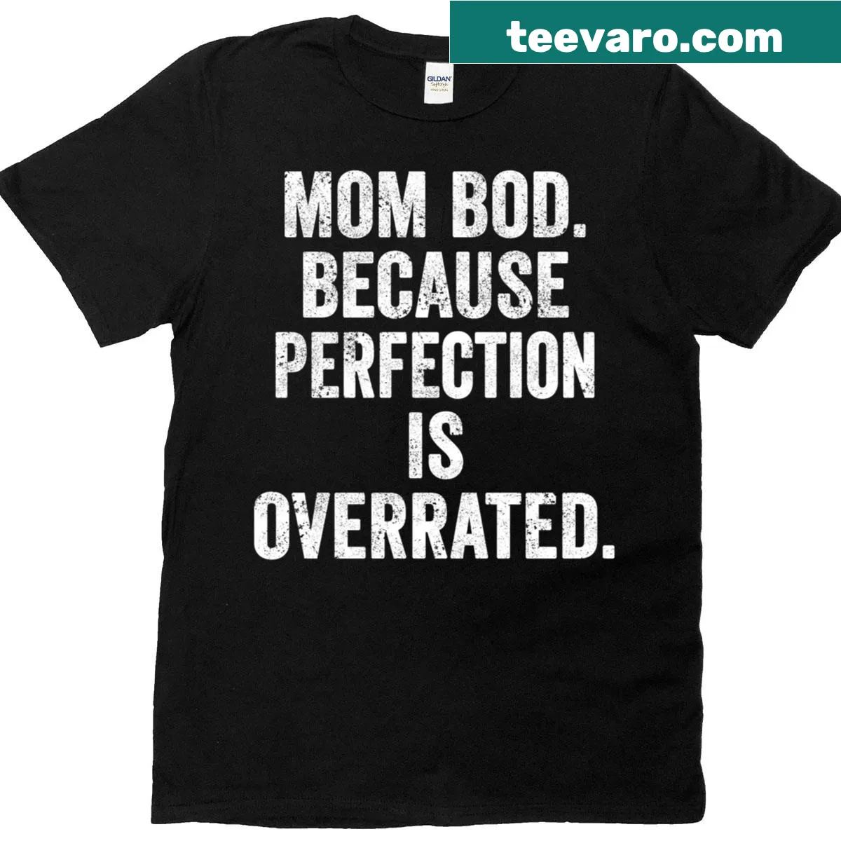 Body positive T-shirt for moms with uplifting typography — on a men's t-shirt