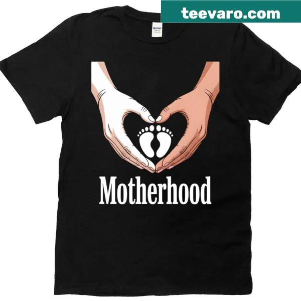 Minimalist T-shirt with heart hands and baby feet illustration