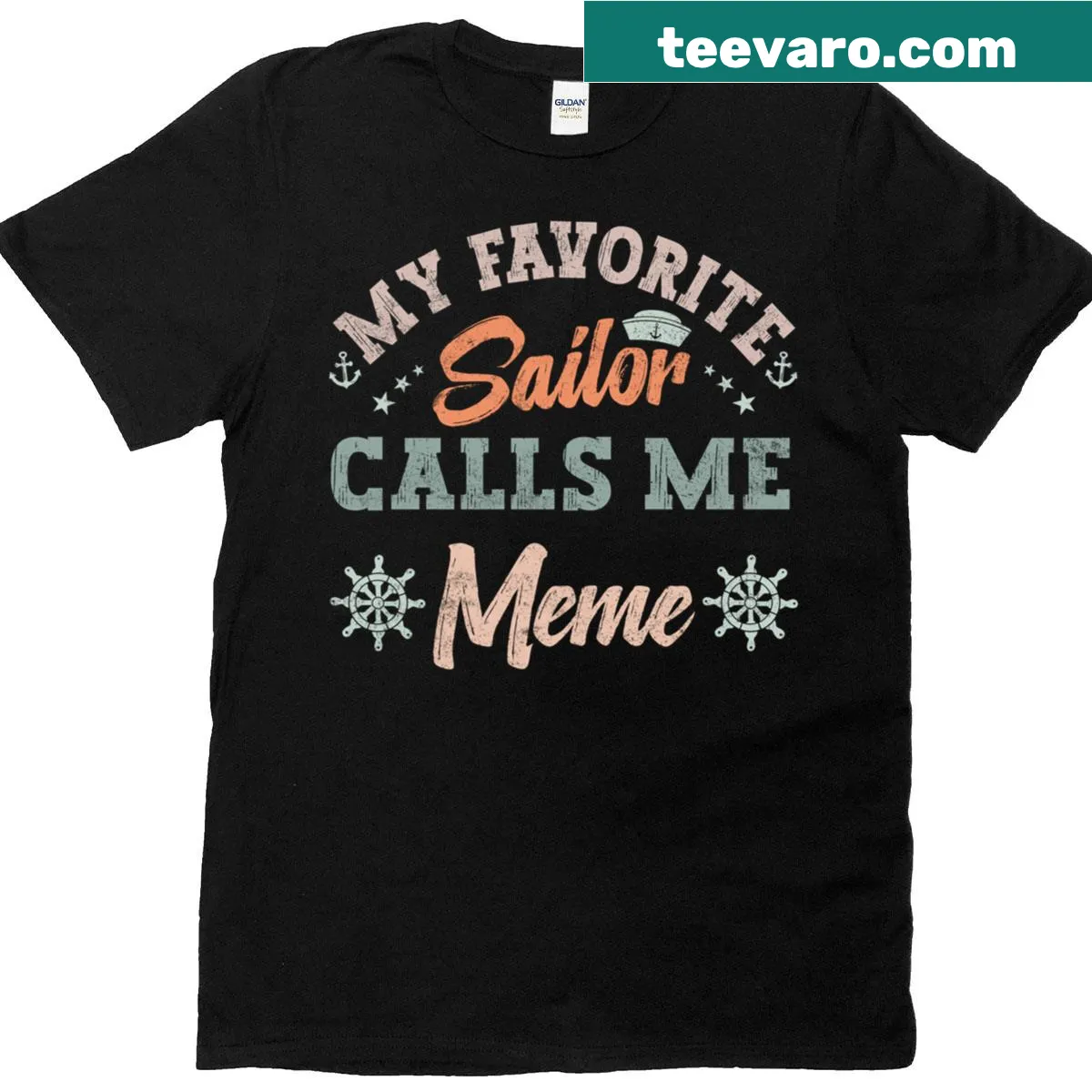 Funny T-shirt for grandmas with vintage sailing theme — on a men's t-shirt