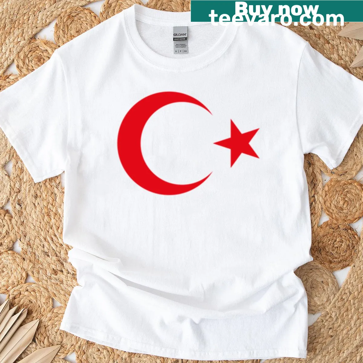 Turkish national emblem seal graphic on a t-shirt — on a men's t-shirt