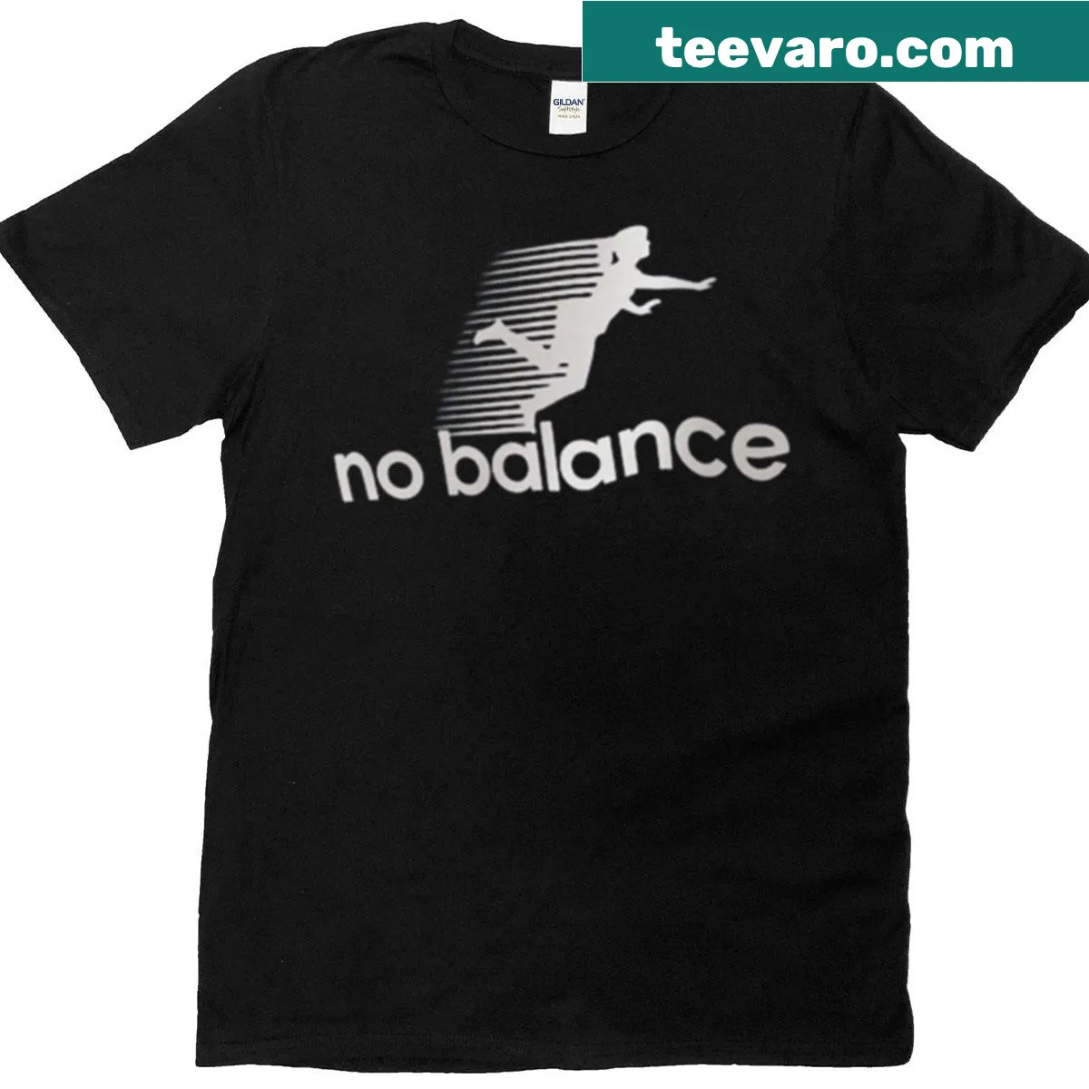 Dynamic shirt featuring a graphic of a falling figure — on a men's t-shirt