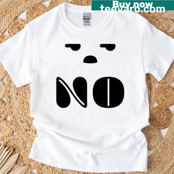 Funny T-shirt with quirky moody face design