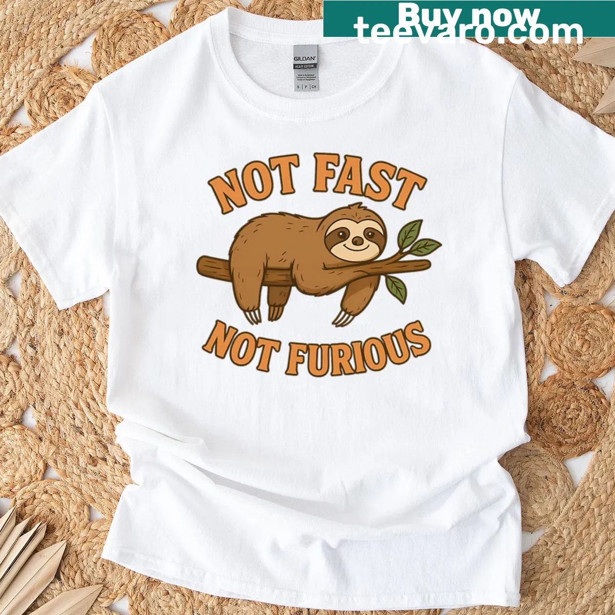 T-shirt featuring the phrase 'Not Fast Not Furious' — on a men's t-shirt