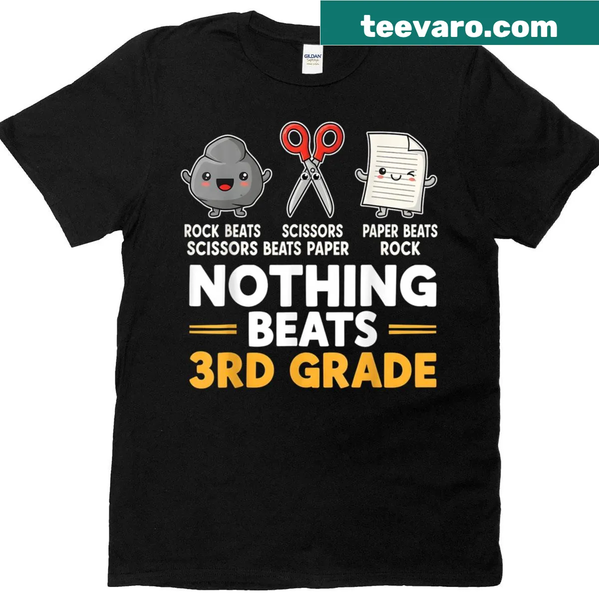 Funny back-to-school shirt with the phrase Nothing Beat 3rd Grade — on a men's t-shirt