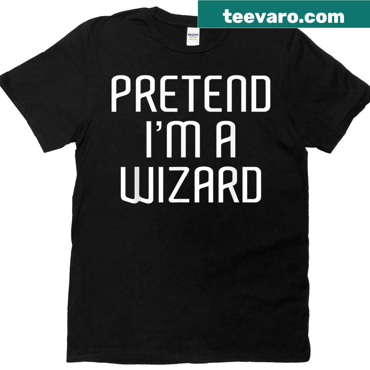 Funny Halloween shirt saying Pretend Im A Wizard — on a men's t-shirt