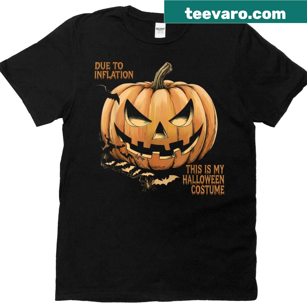 Funny pumpkin T-shirt for men and youths for Halloween — on a men's t-shirt