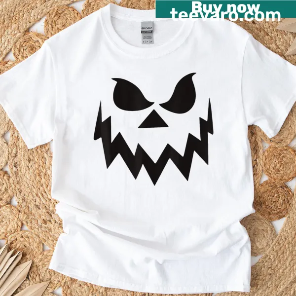 Jack-o'-lantern design on a Halloween T-shirt