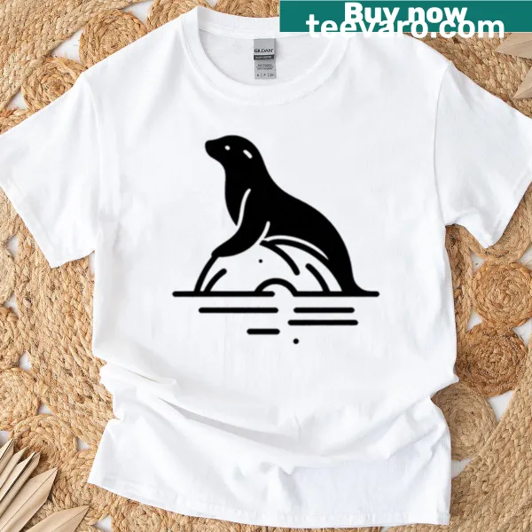 Realistic graphic of a sea lion on a shirt