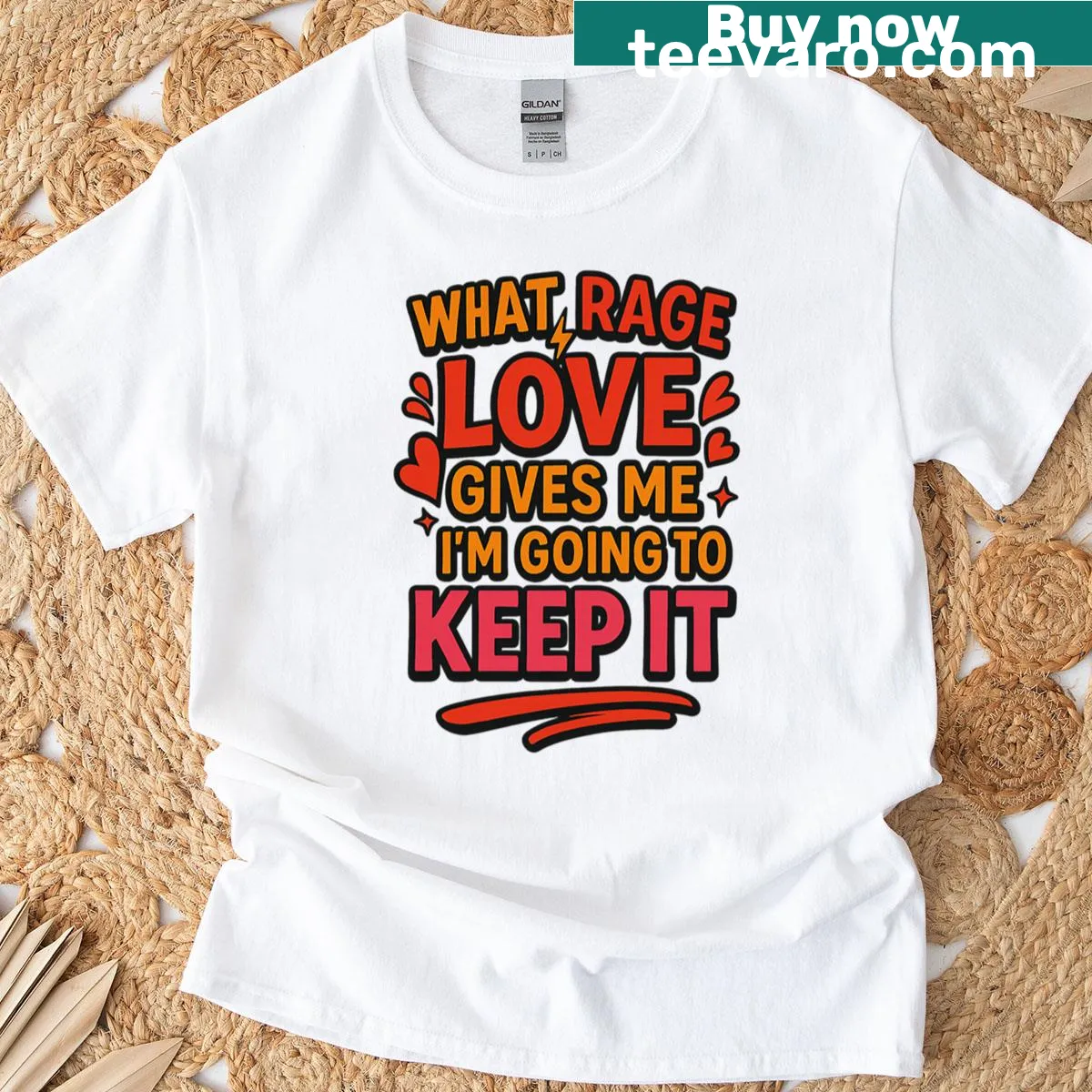 Casual t-shirt with a humorous abstract graphic and bold text — on a men's t-shirt