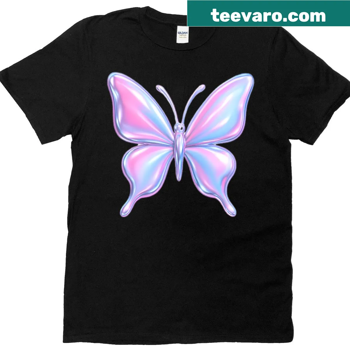 Silhouette t-shirt featuring a butterfly design — on a men's t-shirt