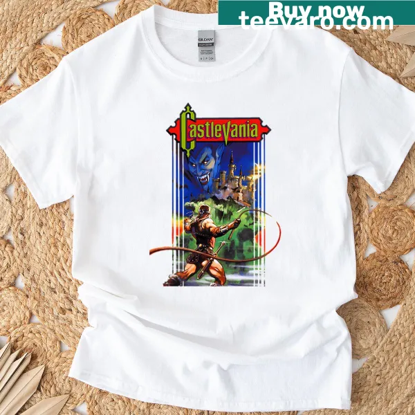 Graphic t-shirt featuring Simon Belmont from classic video games
