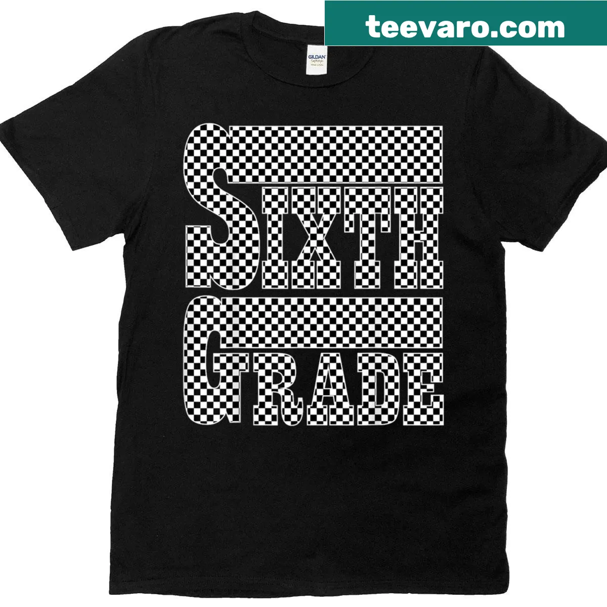 Sixth Grade T-shirt for boys and girls with fun school-themed text — on a men's t-shirt