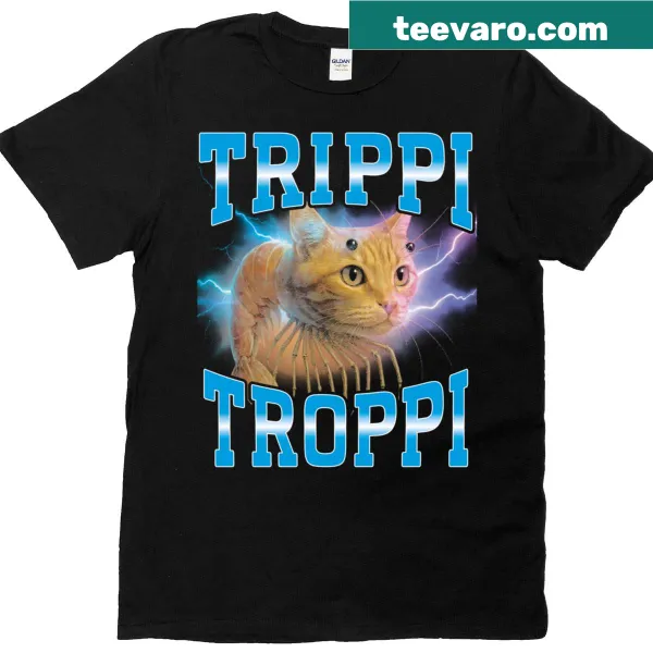 Funny cat-themed shirt featuring surreal Italian meme graphics
