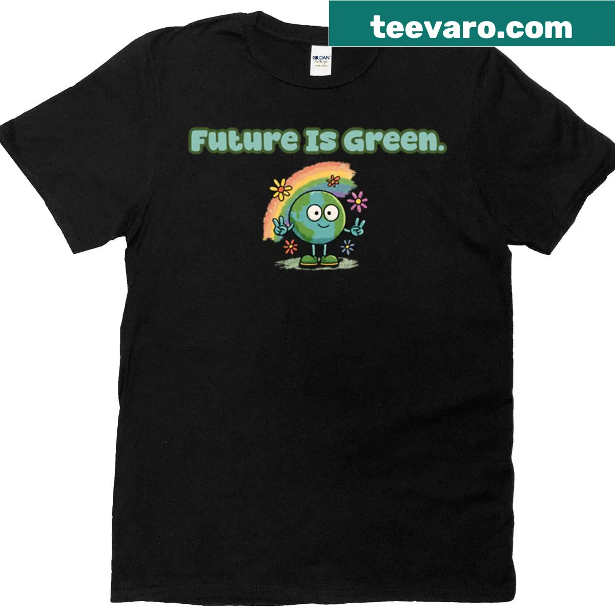 T-shirt featuring a bold message about environmental hope. — on a men's t-shirt