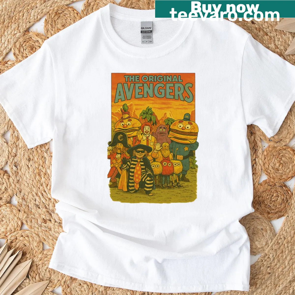 Nostalgic shirt featuring 'The Original Avengers' comic design — on a men's t-shirt