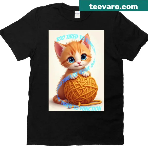 Cute cartoon cat tangled in yarn design