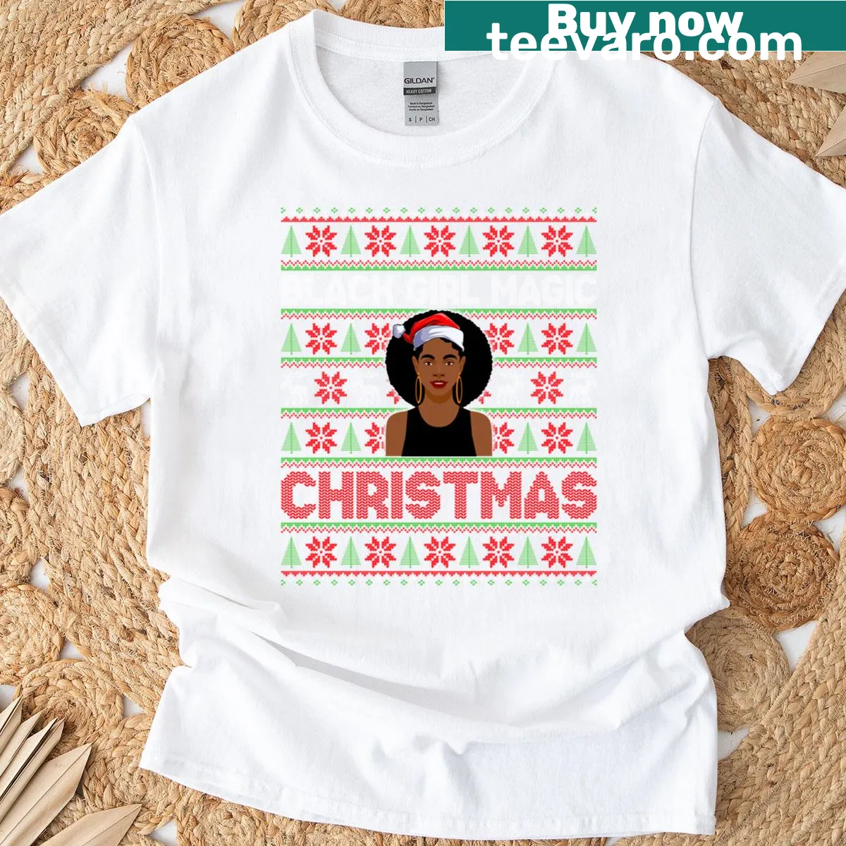 Funny Christmas graphic T-shirt for women celebrating diversity — on a men's t-shirt