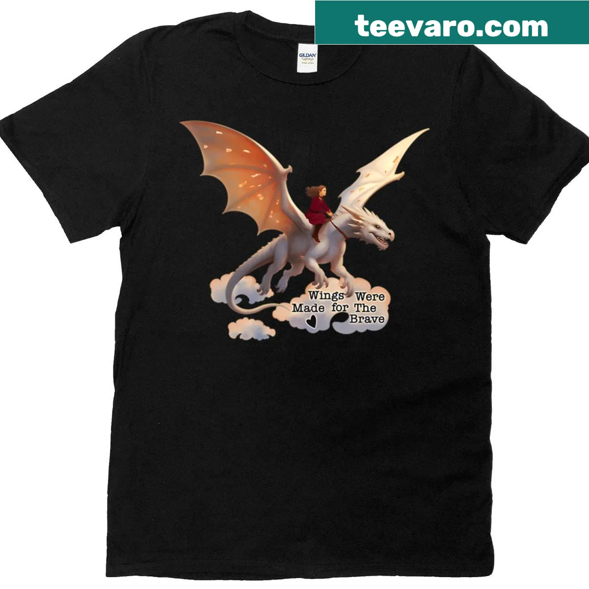 Inspirational t-shirt with a dragon and wings for women — on a men's t-shirt