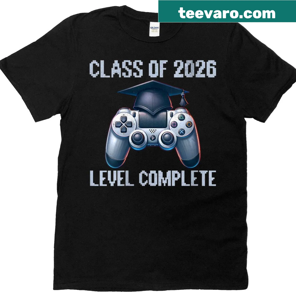 Class of 2026 video gamer graduation t-shirt — on a men's t-shirt