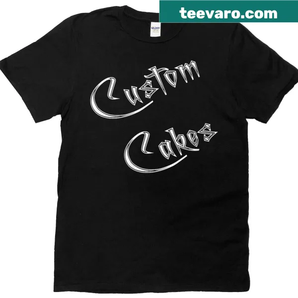 Cute illustration of custom cakes on a women's T-shirt.