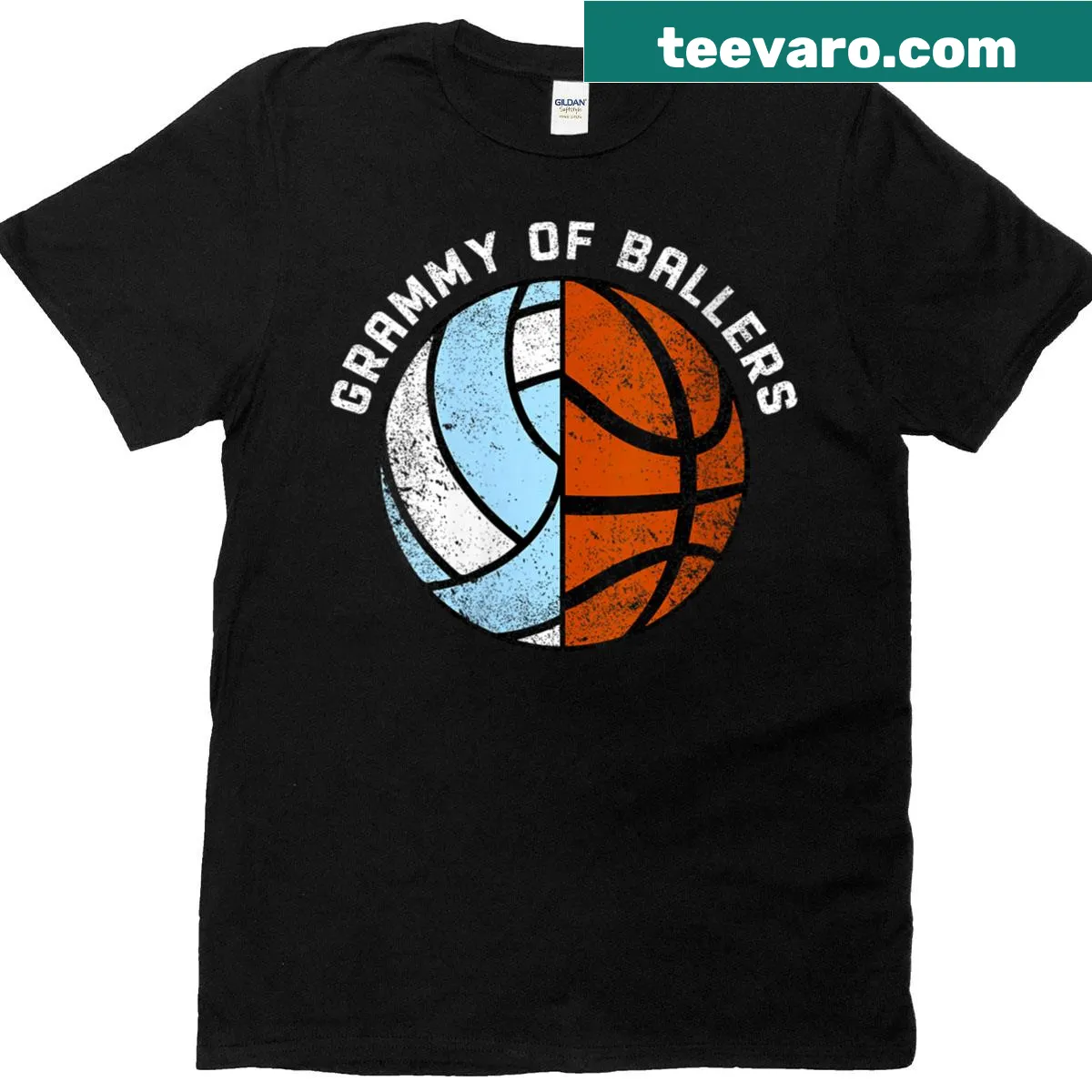 Funny t-shirt for grandma saying 'Grammy Of Ballers' — on a men's t-shirt