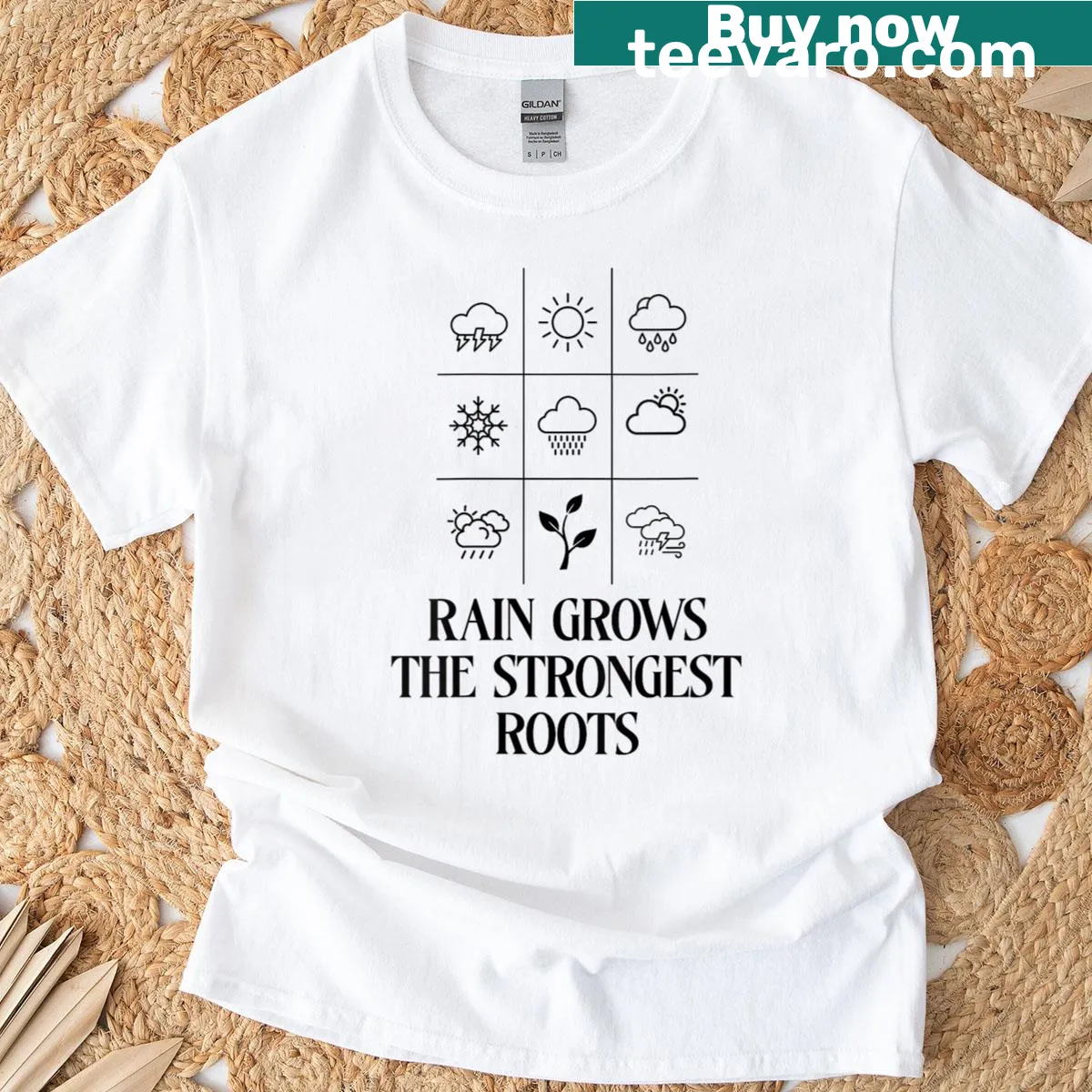 Motivational t-shirt for women with nature-inspired text — on a men's t-shirt