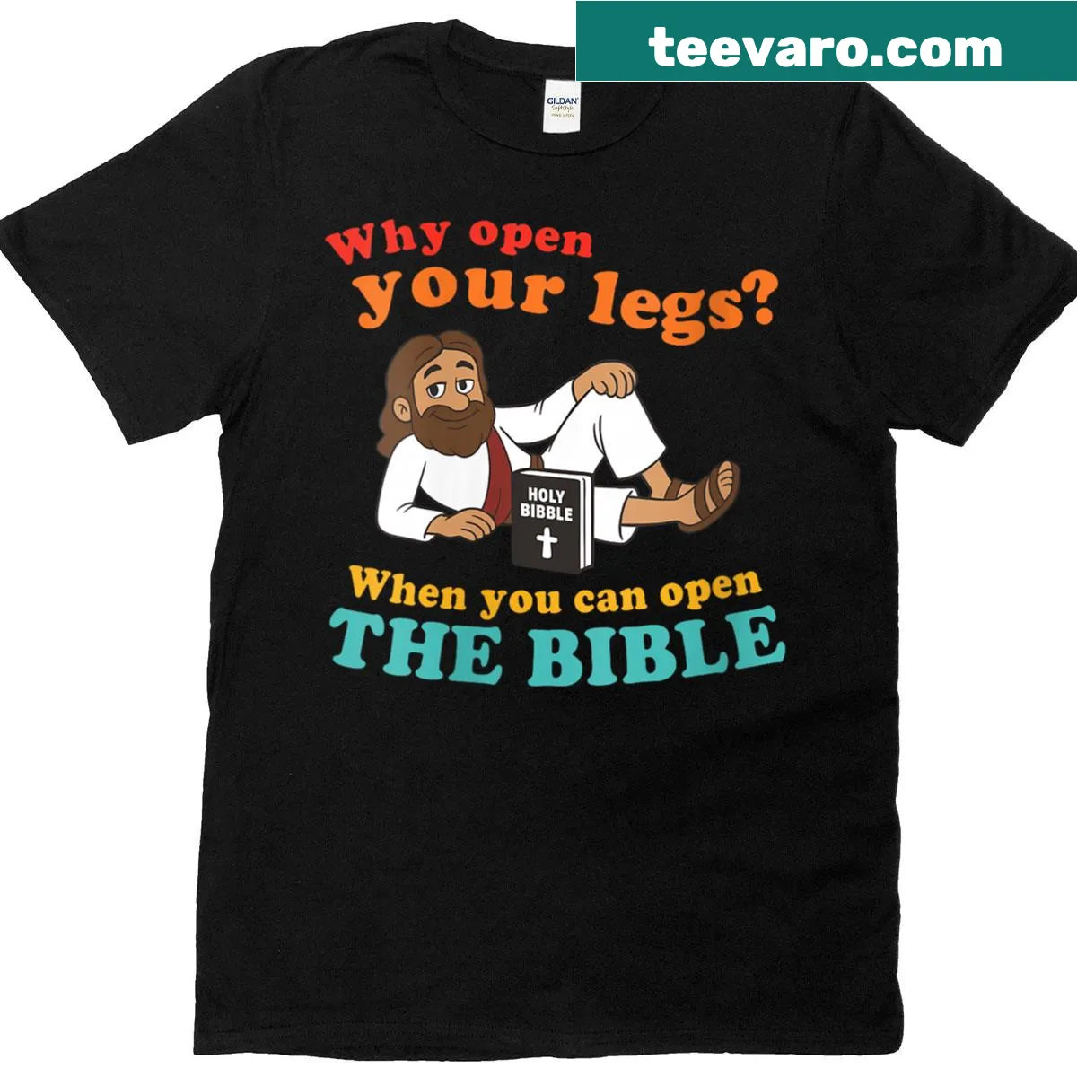 Inspirational t-shirt with text about opening the Bible — on a men's t-shirt