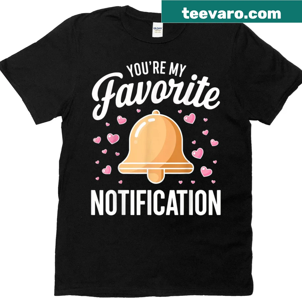 Couples love t-shirt with the phrase 'You’re My Favorite Notification' — on a men's t-shirt