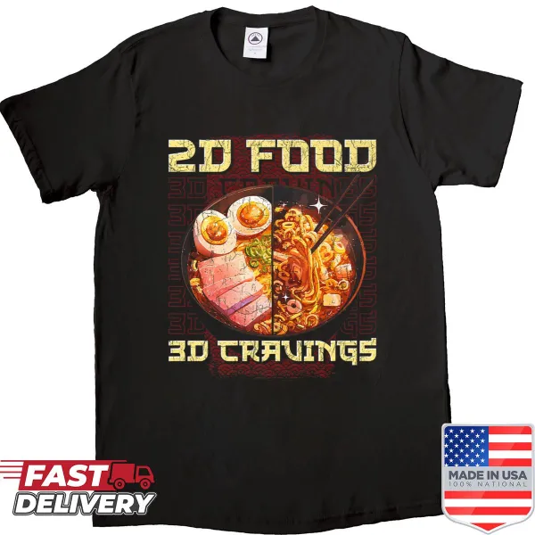 Anime-themed shirt featuring a ramen bowl illustration