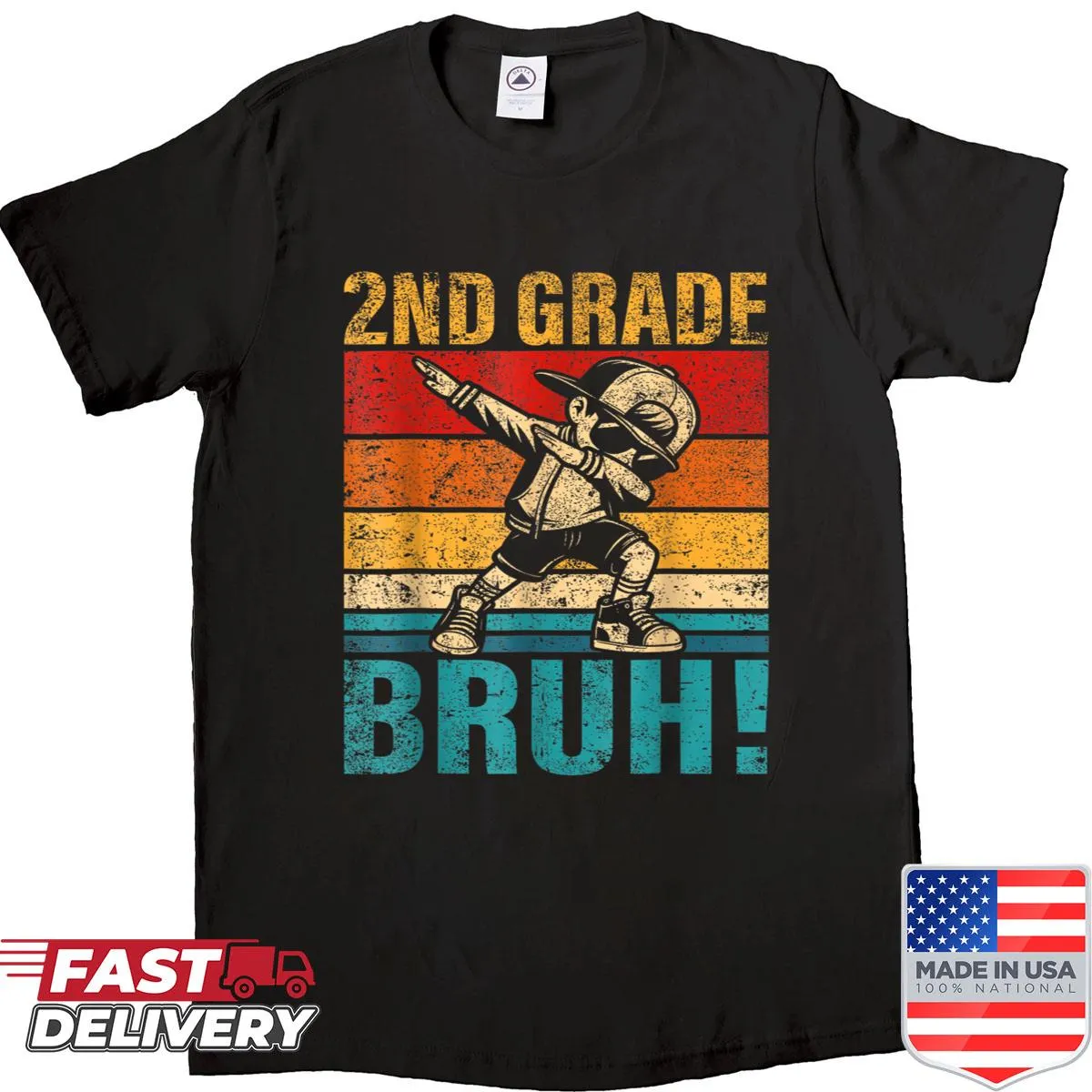 Playful shirt with a dabbing gamer graphic for school