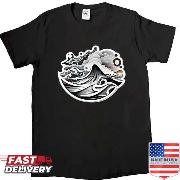 T-shirt with abstract geometric artwork inspired by Stormy Daniels.