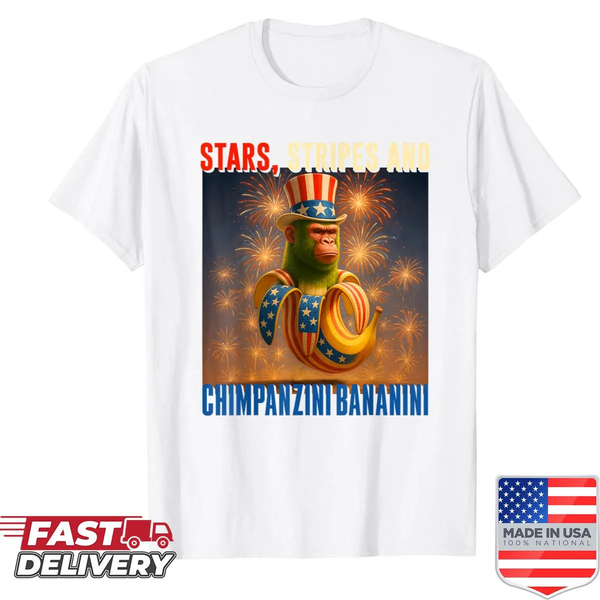 Quirky humorous shirt with Italian meme references for July 4th