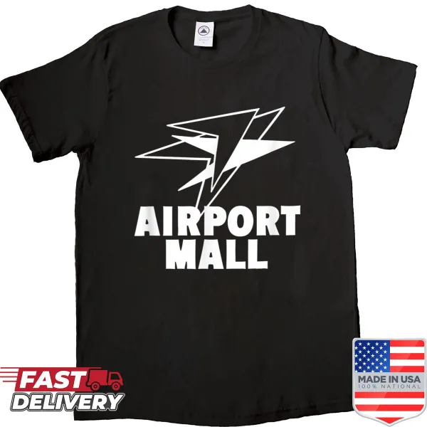 Vintage logo graphic for an airport mall on a shirt