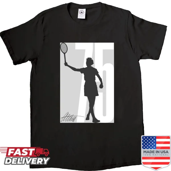 Illustration of Althea Gibson with 'Grand Slam Champ' text on a shirt