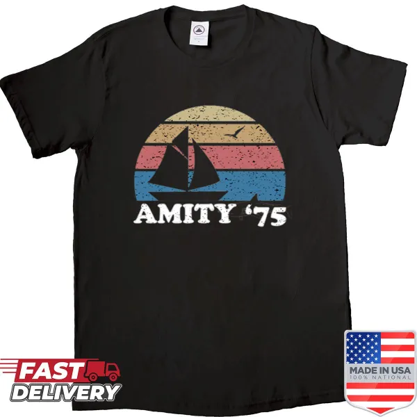Graphic t-shirt inspired by Jaws and Amity 75
