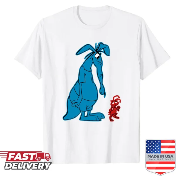 Cartoon Ant and Aardvark graphic T-shirt capturing their playful rivalry.