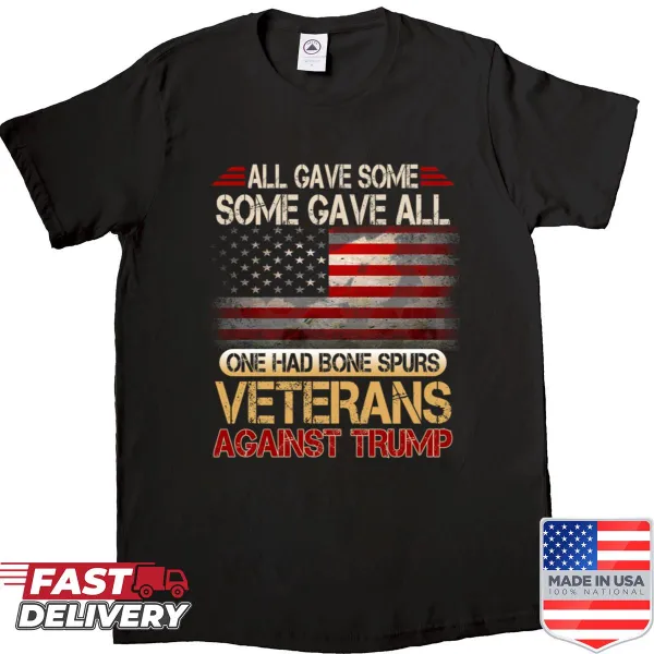 Political T-shirt with anti-Trump message for veterans.