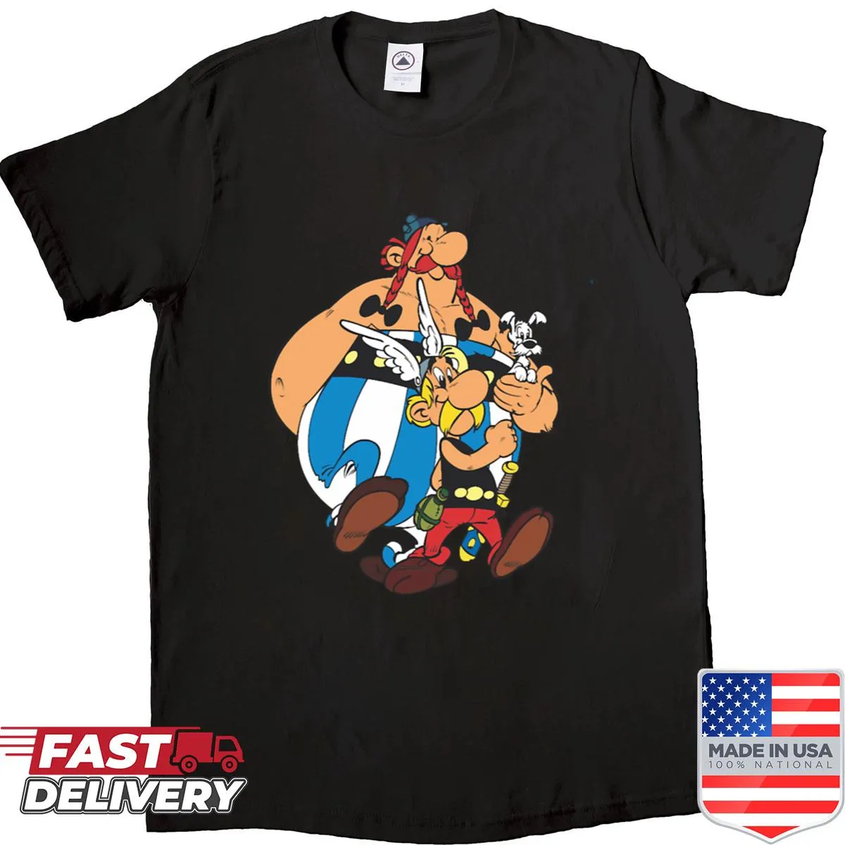 Asterix and Obelix logo graphic t-shirt
